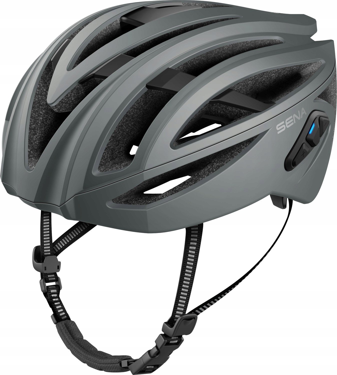 Kask Rowerowy z Zestawem Słuchawkowym R2 Evo, Sena Matowy Szary M 55-59 cm