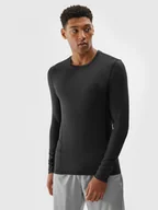 Koszulki sportowe męskie - Męski longsleeve treningowy 4F 4FWAW24TFLOM273 - czarny - miniaturka - grafika 1