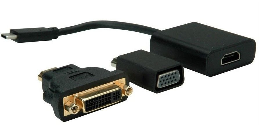 Adapter USB Value USB-C - HDMI USB-C - VGA USB-C - DVI Czarny 58584