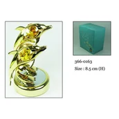 Figurki dekoracyjne - Crystocraft, miniaturka-figurka pozłacana SWAROVSKI/DWA DELFINY - miniaturka - grafika 1