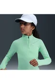 Koszulki dla chłopców - Dziewczęca koszulka zdługim rękawem izamkiem 1/4 Dri-FIT Nike - Zieleń - miniaturka - grafika 1