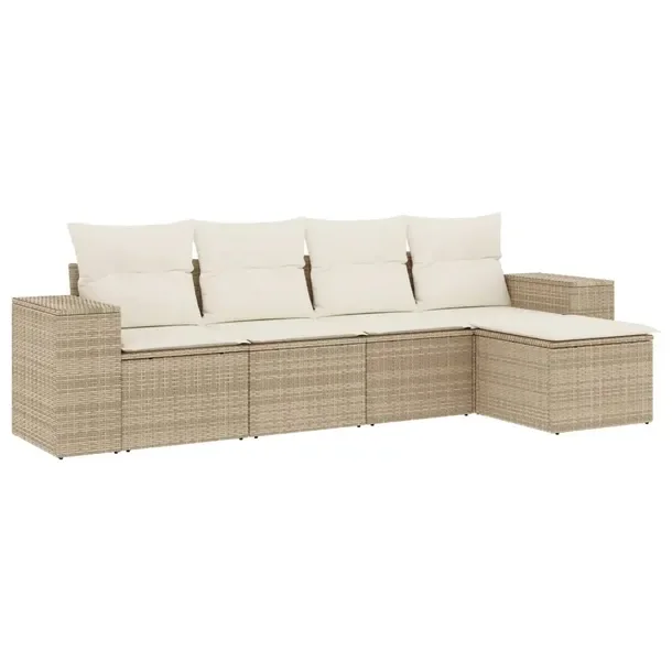 Zestaw mebli ogrodowych modułowych beżowy rattan PE 55 x 62 x 69 cm