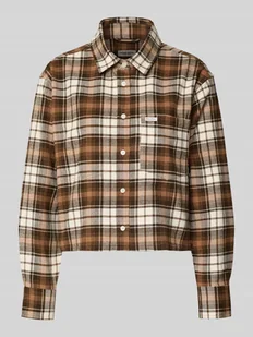 Bluzka koszulowa o kroju regular fit z naszywką z logo model ‘Boxy’ - Koszule damskie - miniaturka - grafika 1