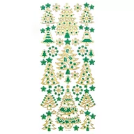 Scrapbooking - Naklejki Brokatowe Choinki Gold &Amp; Green 44 Szt. Dalprint - miniaturka - grafika 1