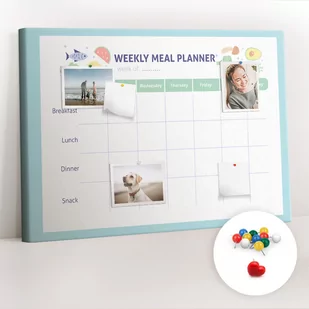 Organizer, Tablica korkowa 100x70 cm + Kolorowe Pinezki - Planer posiłków - Tablice i flipcharty - miniaturka - grafika 1