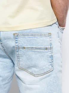 Krótkie spodenki męskie jeansowe - jasnoniebieskie W304 - Spodenki męskie - miniaturka - grafika 3