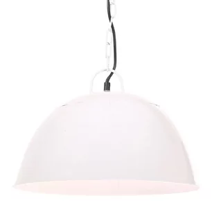 VidaXL Industrialna lampa wisząca, 25 W, biała, okrągła, 41 cm, E27 320544 - Lampy sufitowe - miniaturka - grafika 1