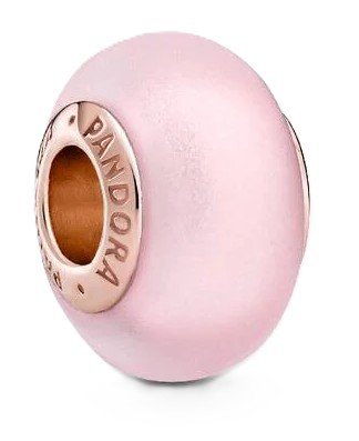 Charms Pandora różowy z matowego szkła Murano 789421C00