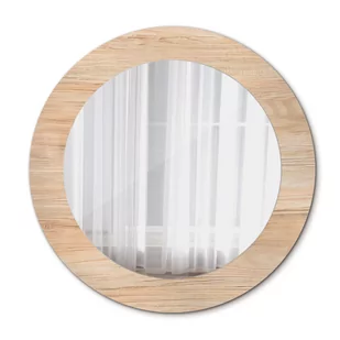 Piękne Lustro Ścienne Okrągłe Drewno 60cm - Lustra - miniaturka - grafika 1