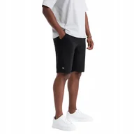 Spodenki męskie - Krótkie spodenki męskie dresowe z dzianiny czarne V4 OM-SRSK-0150 S - miniaturka - grafika 1