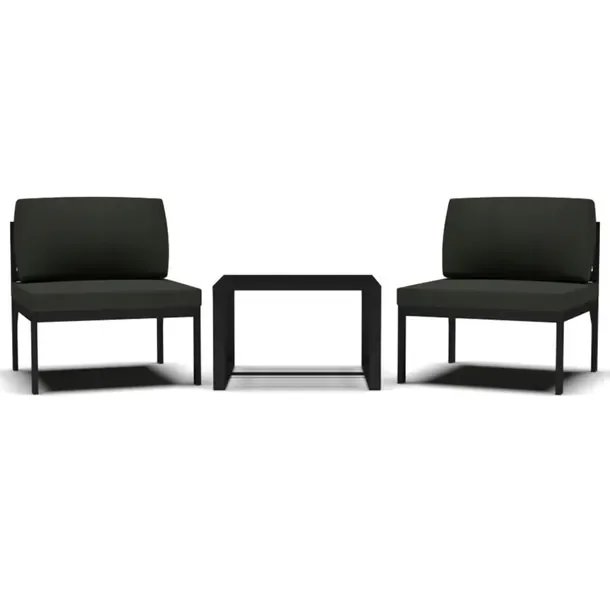 Modułowy zestaw mebli ogrodowych antracytowy z poduszkami 60x60x38 cm