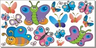 Naklejki na ścianę - Naklejki ścienne dla dzieci mat Motylki 103, 200x100 cm - miniaturka - grafika 1
