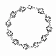 Bransoletki - Srebrna bransoletka z 11 pięknymi różami pr925 - miniaturka - grafika 1