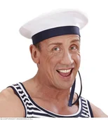 Dodatki do strojów karnawałowych - Czapka marynarza, biała - miniaturka - grafika 1