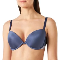 Biustonosze - Emporio Armani Damski biustonosz Iconic z mikrofibry Push Up, Indigo Mood, B - miniaturka - grafika 1
