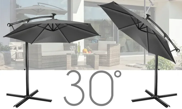 Parasol z wysięgnikiem Electo szary 350 x 250 cm