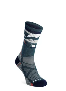 Skarpety merino damskie Smartwool Hike Light Cushion New Pattern Crew Socks - twilight blue - Skarpetki sportowe męskie - miniaturka - grafika 1