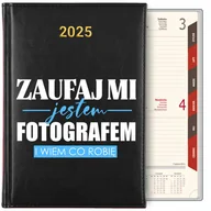 Notesy i bloczki - KALENDARZ TERMINARZ PLANER DZIENNY Czarny A5 2025 Prezent FOTOGRAFA WZORY - miniaturka - grafika 1