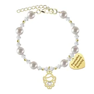 Biżuteria dla dzieci - I KOMUNIA ŚWIĘTA Bransoletka z Aniołkiem srebro pozłacane - miniaturka - grafika 1