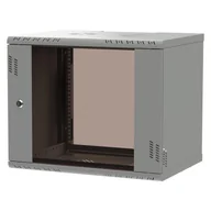 Szafy rack - Szafa wisząca Professional 19" 9U, 450mm, drzwi szklane, szara - miniaturka - grafika 1