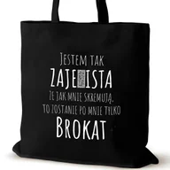 Torby i wózki na zakupy - Torba bawełniana czarna VIRAL na ramię śmieszna prezent duża brokat - miniaturka - grafika 1