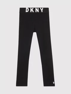 Spodnie i spodenki dla dziewczynek - DKNY Legginsy D34A27 M Czarny Slim Fit - grafika 1