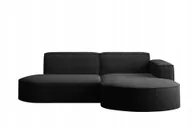 Narożniki - Sofa w kształcie L Modena narożnik tkanina Poso czarny prawy - miniaturka - grafika 1