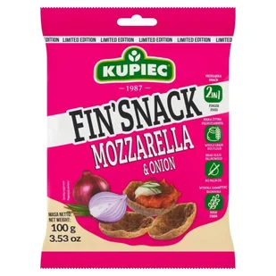 Kupiec Fin'Snack Snacki żytnie o smaku mozzarelli i cebulki 100 g - Pieczywo chrupkie - miniaturka - grafika 1