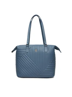 Tommy Hilfiger Torebka Poppy Reform Tote Qu AW0AW17013 Niebieski - Torebki damskie - miniaturka - grafika 1