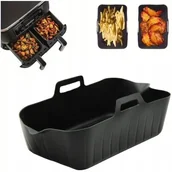 Akcesoria i części AGD - Brunbeste Wkład silikonowy do frytkownicy AIR FRYER prostokątny czarny forma BB-3759 - miniaturka - grafika 1