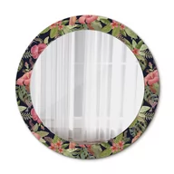 Lustra - Nowoczesne Okrągłe Lustro Kwiaty hibiskusa 70cm - miniaturka - grafika 1