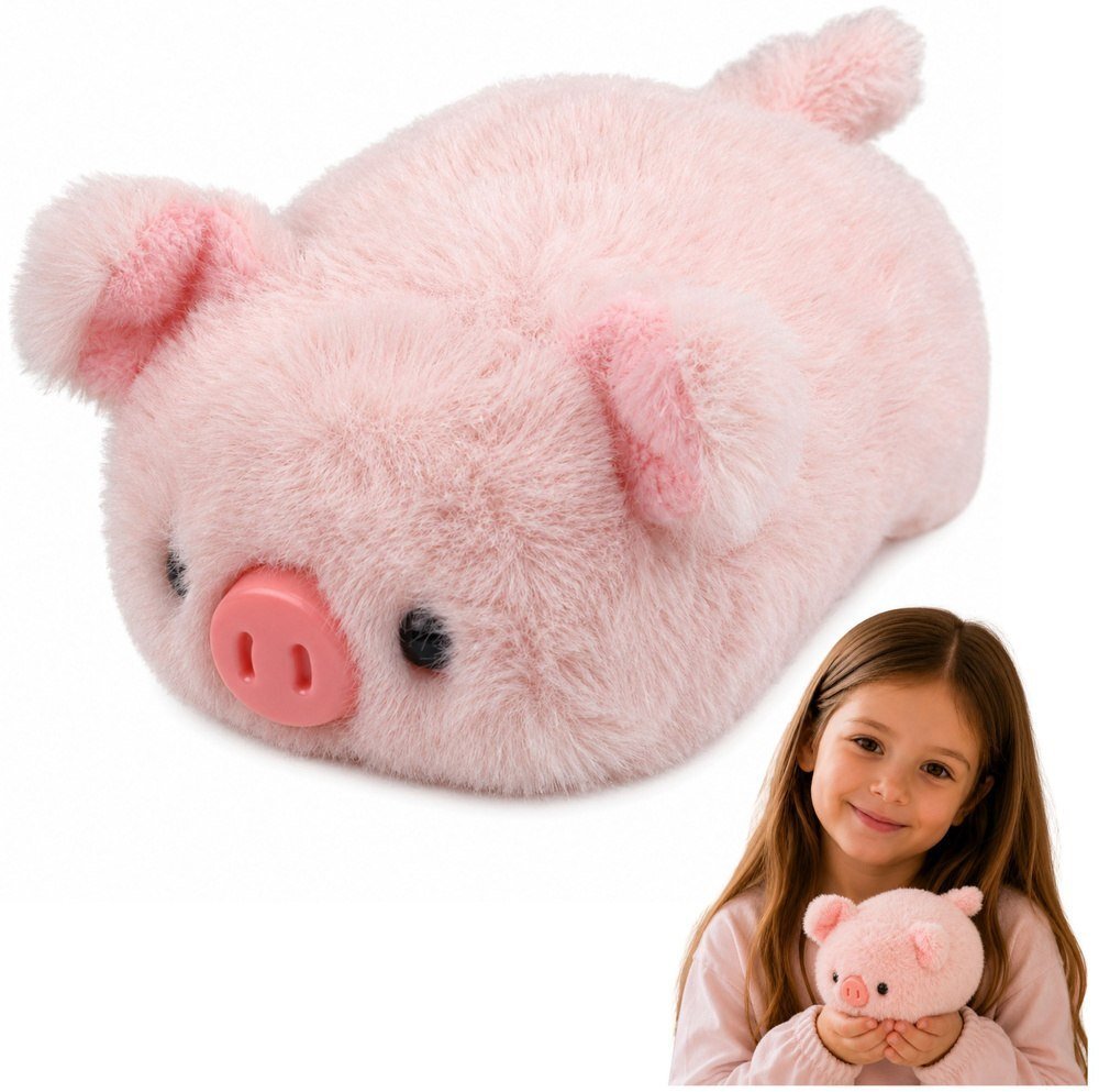 LeanToys Pluszowa Świnka Maskotka Miękka Przytulanka Różowa 16 cm EDUKAMP