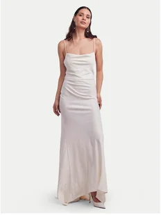 YAS Sukienka wieczorowa Dottea 26030334 Écru Slim Fit - Sukienki - miniaturka - grafika 1