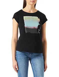 Sisley T-shirt damski, czarny 100, S - Koszulki i topy damskie - miniaturka - grafika 1