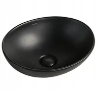 Umywalki - Umywalka Nablatowa Ceramiczna Czarna Matowa 41X33 - miniaturka - grafika 1