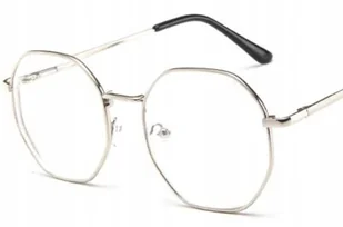 Okulary korekcyjne minusy ośmiokątne srebrne -4.5 - Okulary korekcyjne, oprawki, szkła - miniaturka - grafika 1