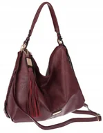 Torebki damskie - Torebka Damska Shopperka Worek Pojemna A4 Modna Duża Torba CH6624 Bordowa - miniaturka - grafika 1