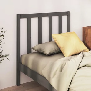 Lumarko Wezgłowie łóżka, szare, 96x4x100 cm, lite drewno sosnowe - Inne meble do sypialni - miniaturka - grafika 1
