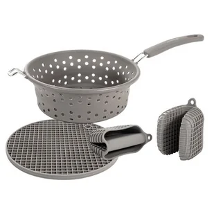 Kassel 93705 4-częściowy zestaw akcesoriów kuchennych z silikonu z jednego przebicia, Silicone, szary 93705 - Pozostałe akcesoria kuchenne - miniaturka - grafika 1