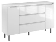 Szafki łazienkowe - Szafka Stojąca Z Blatem ETH 140 cm D - Biały Wysoki Połysk - miniaturka - grafika 1