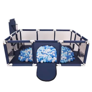 Selonis Boisko BO-100X z piłeczkami 6cm granatowy: babyblue-niebieski-perła 180x122x62/100piłek - Maty edukacyjne - miniaturka - grafika 1