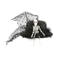 Dodatki do strojów karnawałowych - MINI KAPELUSZ HALLOWEEN WIEDŹMA SZKIELET - miniaturka - grafika 1