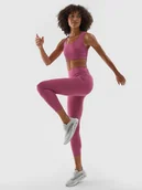 Legginsy - Legginsy sportowe do fitnessu 7/8 damskie 4F 4FWAW24TFTIF276-53S Różowy - miniaturka - grafika 1
