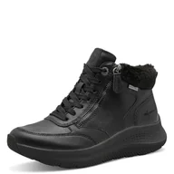 Kozaki damskie - TAMARIS Comfort Lace Boot Flat Duo-tex modne kozaki, czarne, rozmiar 39 EU, czarny, 39 EU - miniaturka - grafika 1