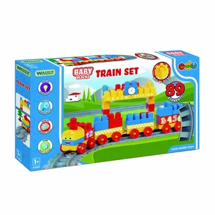 Wader Klocki Baby Blocks Kolejka 3,35 m 89 elementów 5_799156 - Klocki - miniaturka - grafika 1