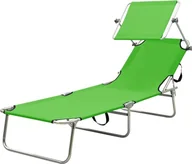 Leżaki ogrodowe - Elior Zielony leżak ogrodowy z zadaszeniem - Lorenzo - miniaturka - grafika 1