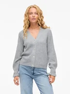 Swetry damskie - Vila Kardigan "Vitilda" w kolorze szarym - miniaturka - grafika 1