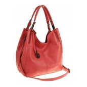Plecaki worki - Tommasini Torebka Damska Listonoszka Duża Torba Shopper Worek 2692 Czerwona - miniaturka - grafika 1