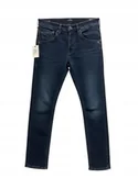 Spodnie męskie - PEPE JEANS GRANATOWE JEANSY MĘSKIE PROSTE Z PRZETARCIAMI 29/32 XQA - miniaturka - grafika 1