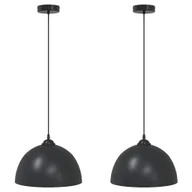Lampy ogrodowe - vidaXL Lampy wiszące 2 szt. Regulowana wysokość E27 Czarny Metal - miniaturka - grafika 1